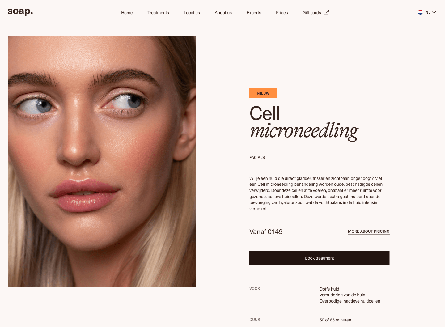 Soap Treatment A treatment page showcasing the cell microneedling treatment