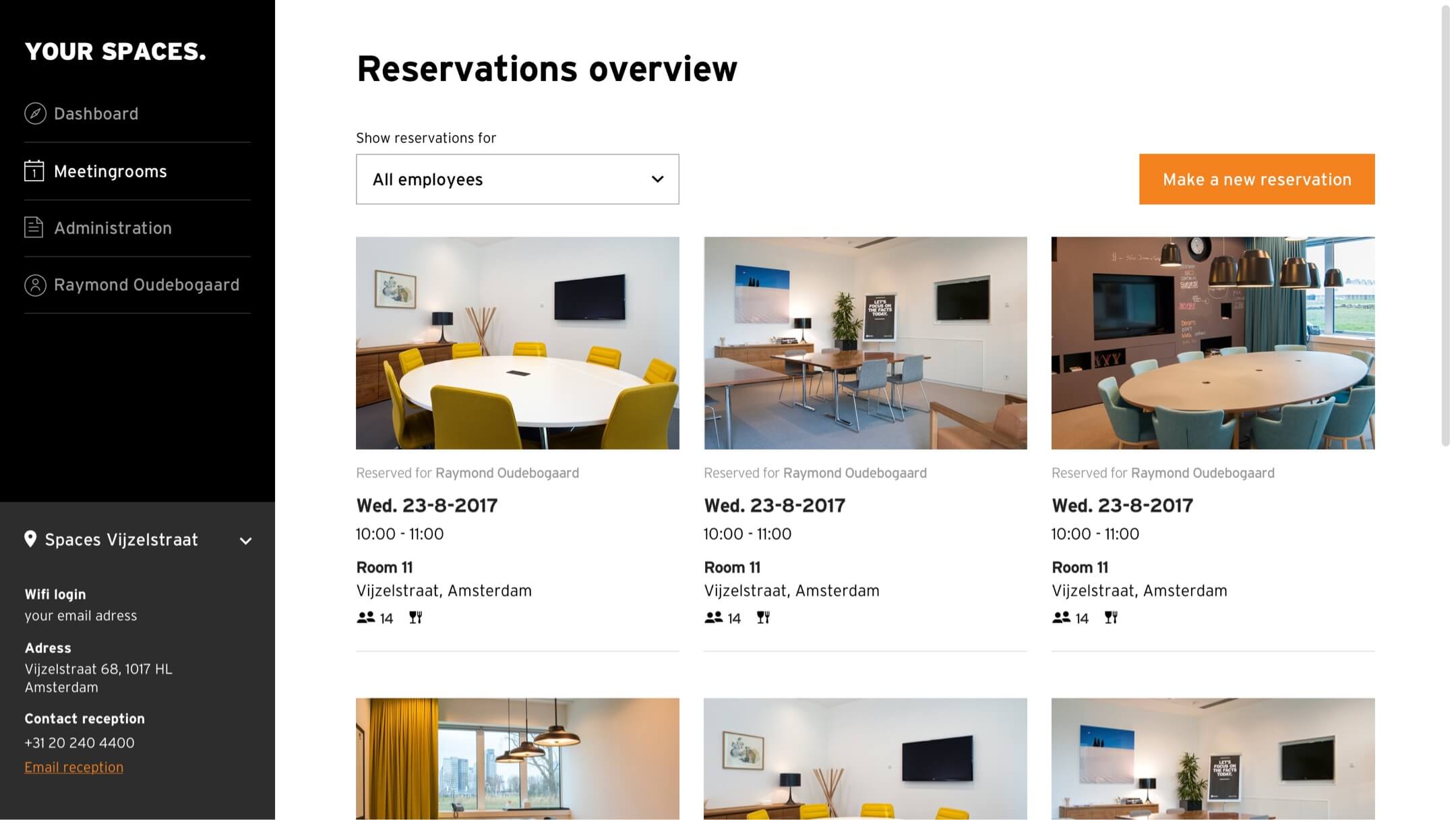 Spaces -Reservations overview
