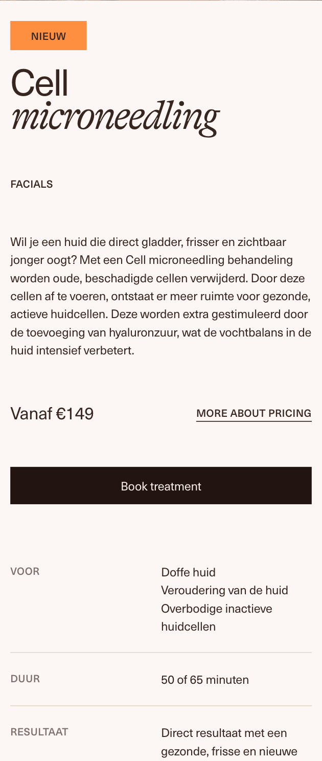 Soap Treatment A treatment page showcasing the cell microneedling treatment